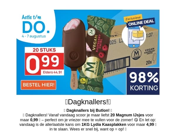 20 Magnums voor 0,99!😱