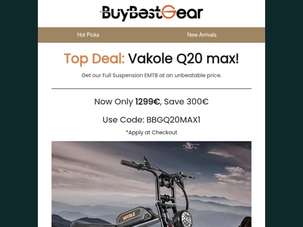 Limited Offer on Vakole Q20 MAX – Now 1,299€