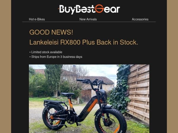 Back in Stock: Lankeleisi RX800 Plus SUV E-Bike