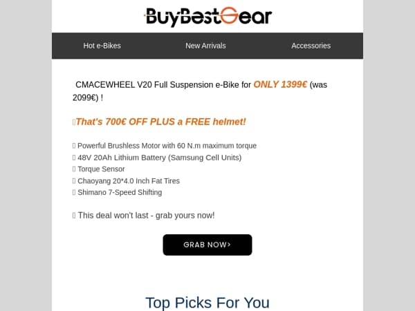 ⚡Save 700€ on cmacewheel V20 !⚡