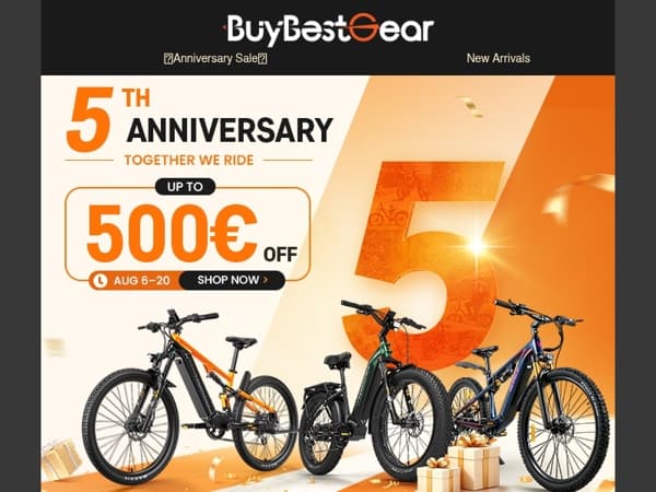 🎉 BBG Turns 5: Up to €500 OFF + Limited Surprise Gifts!