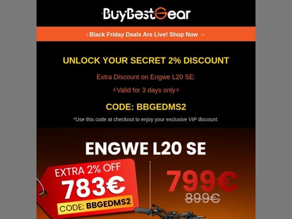 ⚡Your Reward: 2% Extra Black Friday Off