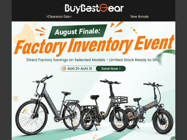⚡Factory Clearance Event — Special Prices Until Aug 31