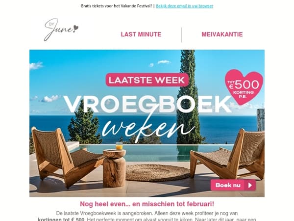 De laatste Vroegboekweek!