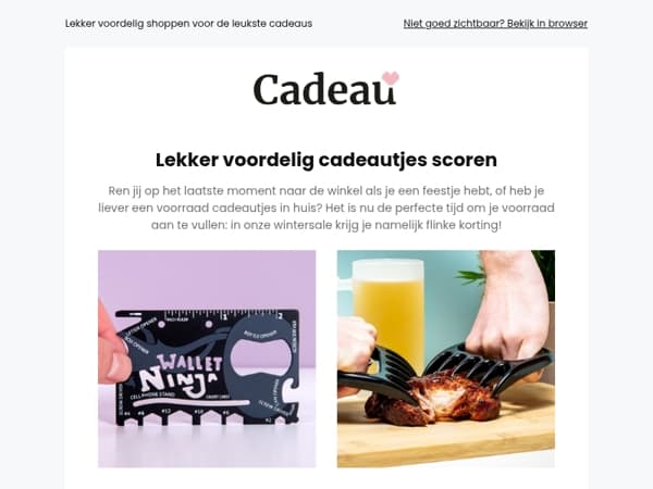 Sla goedkoop cadeautjes in in onze Wintersale!