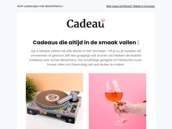 He Mailaanbiedingen, verwen je huisdier (of jezelf) op Dierendag 🐱