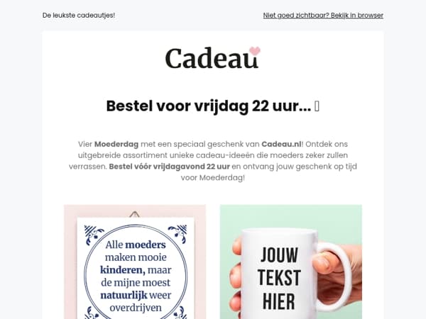 Jouw laatste kans voor Moederdag cadeaus⏰