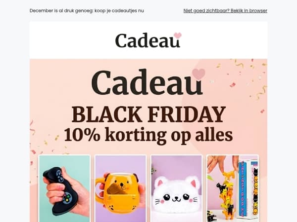 10% korting op het hele assortiment: Black Friday bij Cadeau! 🤯