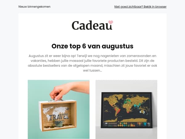 De best verkochte cadeaus in augustus 🔥