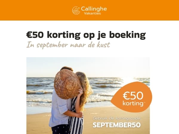 €50 korting op jouw verblijf in september 🌅