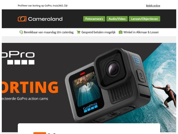 Korting op heel veel action cams en drones