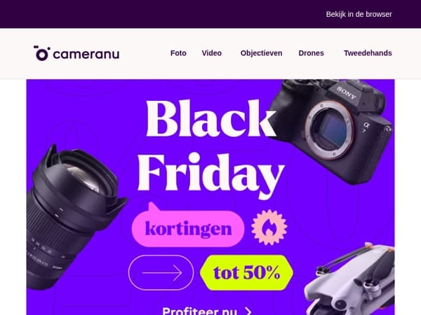 Black Friday: tot €1.000 korting op camera’s en lenzen