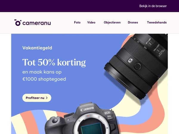 Shop met kortingen tot 50% en maak direct kans op €1000,-