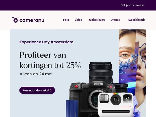 Tot 25% korting en veel inspiratie tijdens de Experience Day bij Cameranu Amsterdam