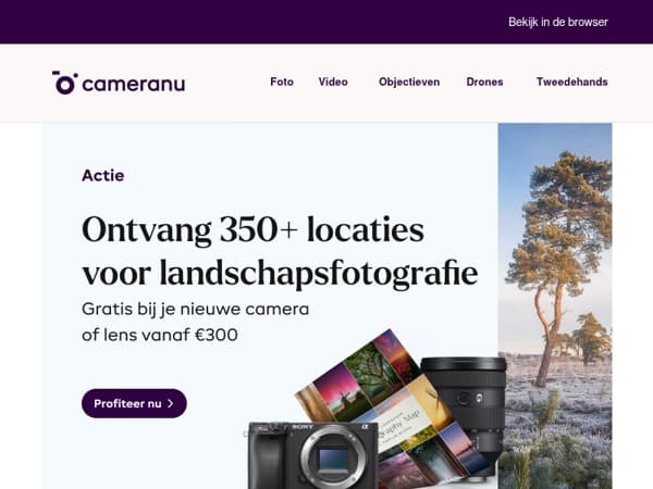 Ontvang 350+ locaties voor landschapsfotografie