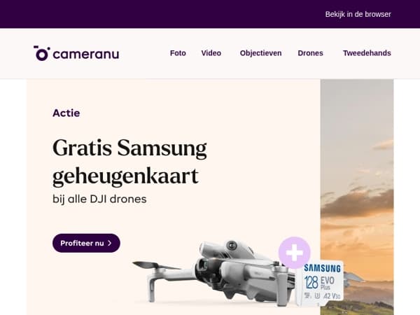 Gratis Samsung geheugenkaart
