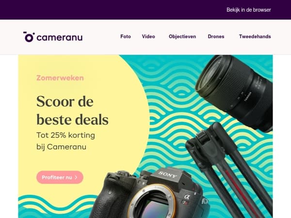Zomerweken: scoor de beste deals op camera’s, lenzen & accessoires