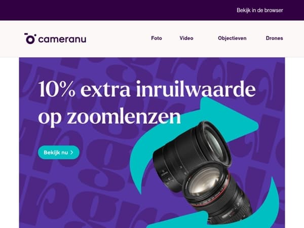 Tijdelijk: 10% extra inruilwaarde voor jouw oude lens!