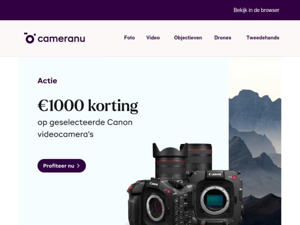 €1000 korting op Canon bundels