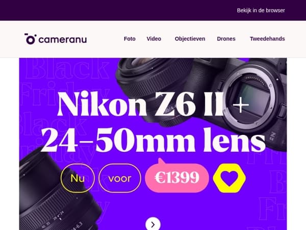Black Friday knaller: Nikon Z6 II + 24-50mm met €800 voordeel!