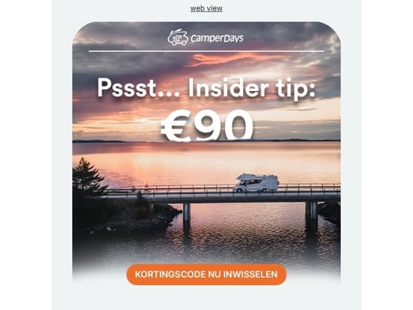 🚐 Laatste kans: € 90 korting tot 22 september.