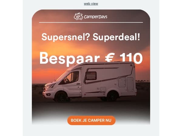 🌍🚐 € 110 SUPEREERLIJKE korting voor jou.