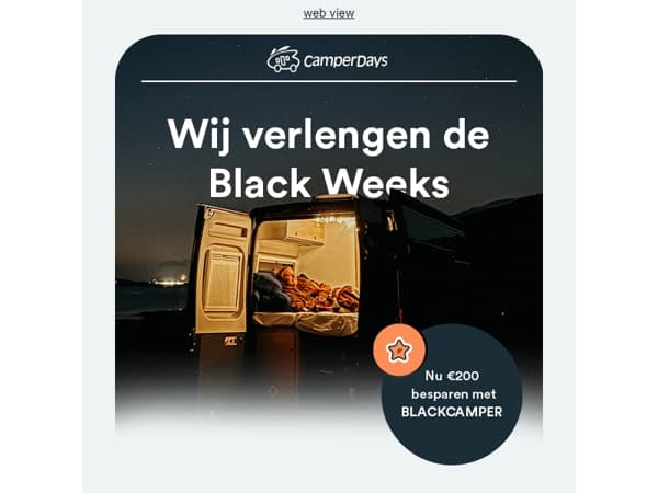 🖤 Black Weeks verlengd – verzeker je van €200 korting!