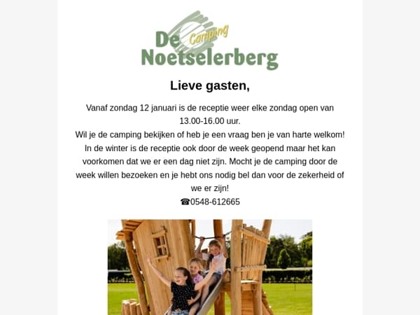 Receptie zondagmiddag open!