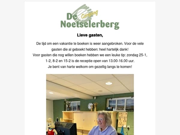 Receptie open, welkom!