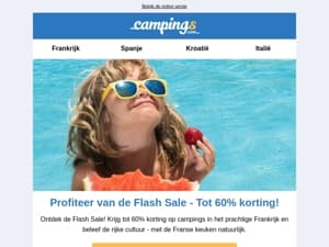 Flash Sale: tot wel 60% korting op Franse campings!