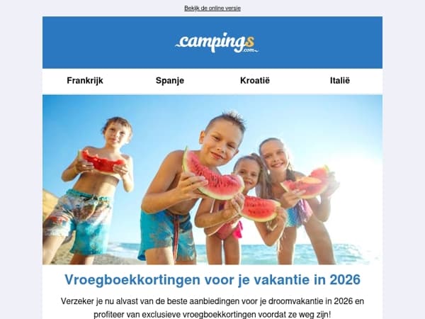 Vroegboekkorting: zomer 2026 voor de beste prijs!
