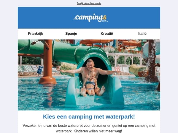 Ontdek de campings met waterparken🌊
