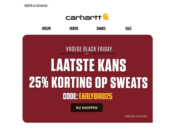 Early Access Stopt vanavond – Nu nog tot 25% Korting op Sweats