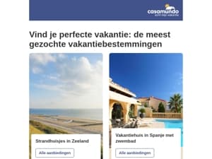 Vakantie-ideeën nodig? Wij hebben wat je zoekt 🏖️