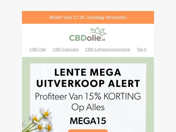 🌸 Lente Sale - 15% Korting Op Het Gehele Assortiment!