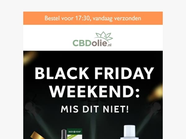 🖤 Black Friday Deals: 15% KORTING op het gehele assortiment!