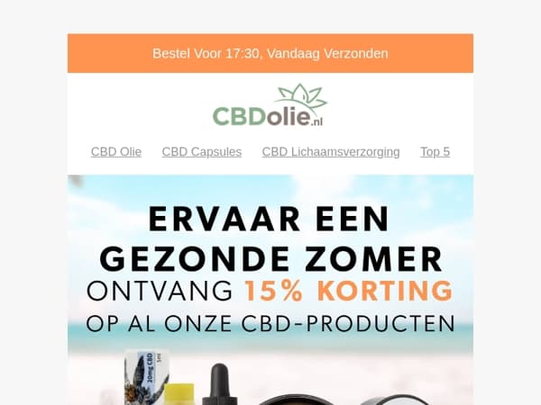 ☀️ De Zomer Is Hier: 15% Korting Op Alle Producten!