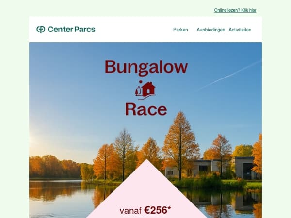 🏁 De Bungalow Race is begonnen! Jij boekt 2 dagen eerder!