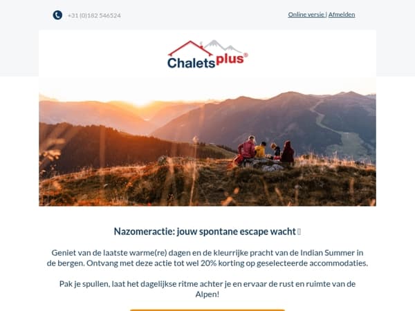 Nu tot 20% korting op jouw spontane vakantie!