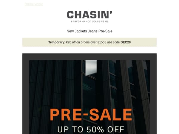 Don't miss the Pre-Sale: UP TO 50% OFF