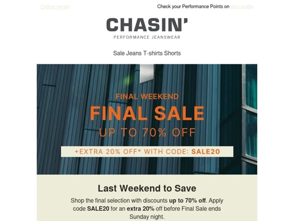 Last Weekend | Final Sale up to 70%
