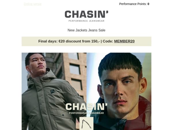 Final days: €20 discount on our new collection