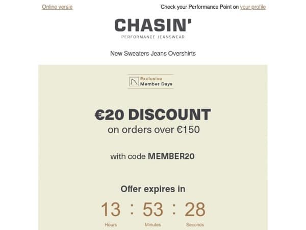 Ends today: €20 off