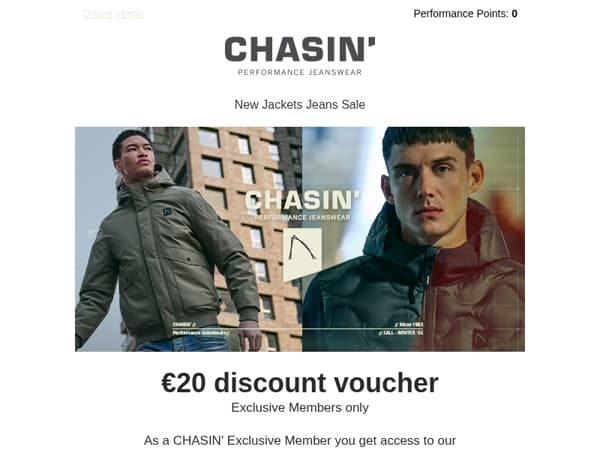 Hi, don't forget your €20 discount voucher