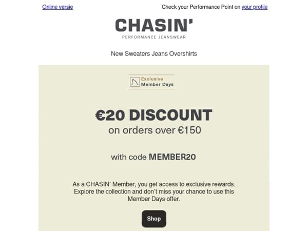 Reminder: get €20 off now!