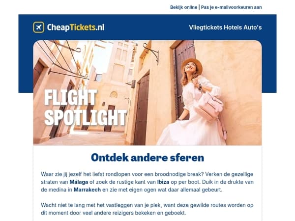 Van Marrakech tot Milaan: kies jouw volgende avontuur ✈️