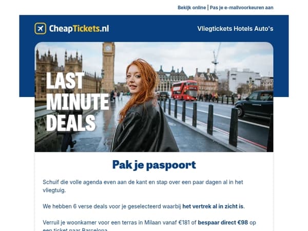 Vlieg binnenkort al spontaan weg vanaf €124 ✈️