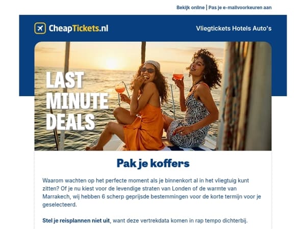 Spontaan weg? Je vliegt volgende week al vanaf € 100 ✈️