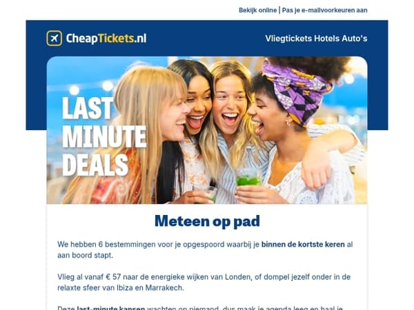 Klaar voor een spontane trip? Vertrek al vanaf € 57 ✈️