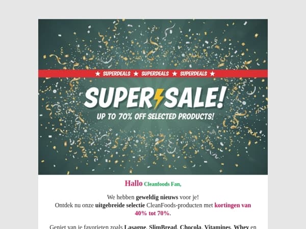 Tot 70% korting 🛍️